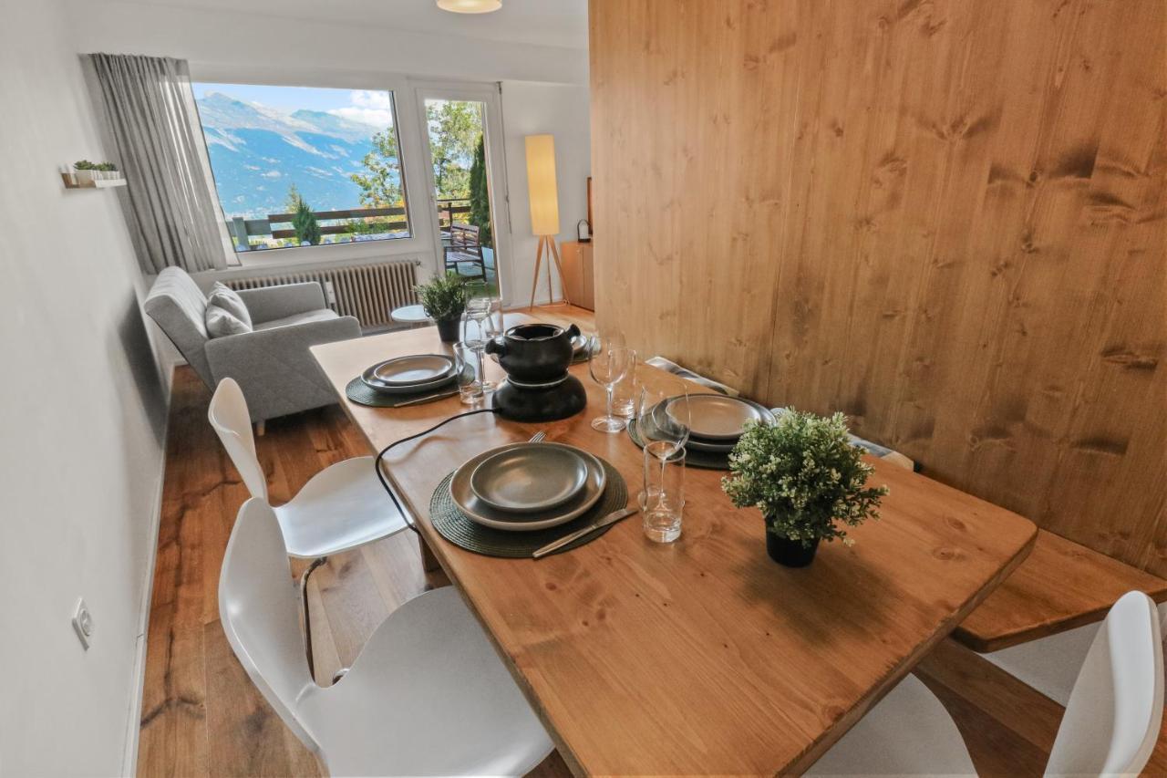 Superbe Appartement Avec Piscine Nendaz Exteriör bild